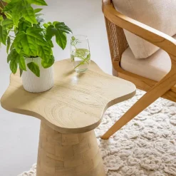 Made in Meubles Bout de canapé en bois de manguier Merlin