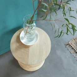 Made in Meubles Bout de canapé en bois de manguier Horace