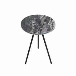 Made in Meubles Bout de canapé en marbre gris Eva