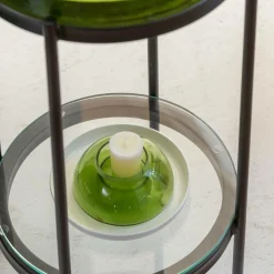 Made in Meubles Bout de canapé plateau en verre Lise