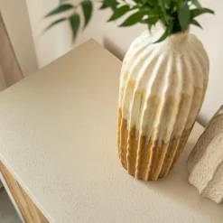 Made in Meubles Buffet 2 portes avec étagères en bois effet béton et bois recyclé Dalva
