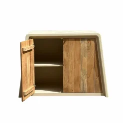 Made in Meubles Buffet 2 portes en bois d'acacia et bois effet béton Dalva