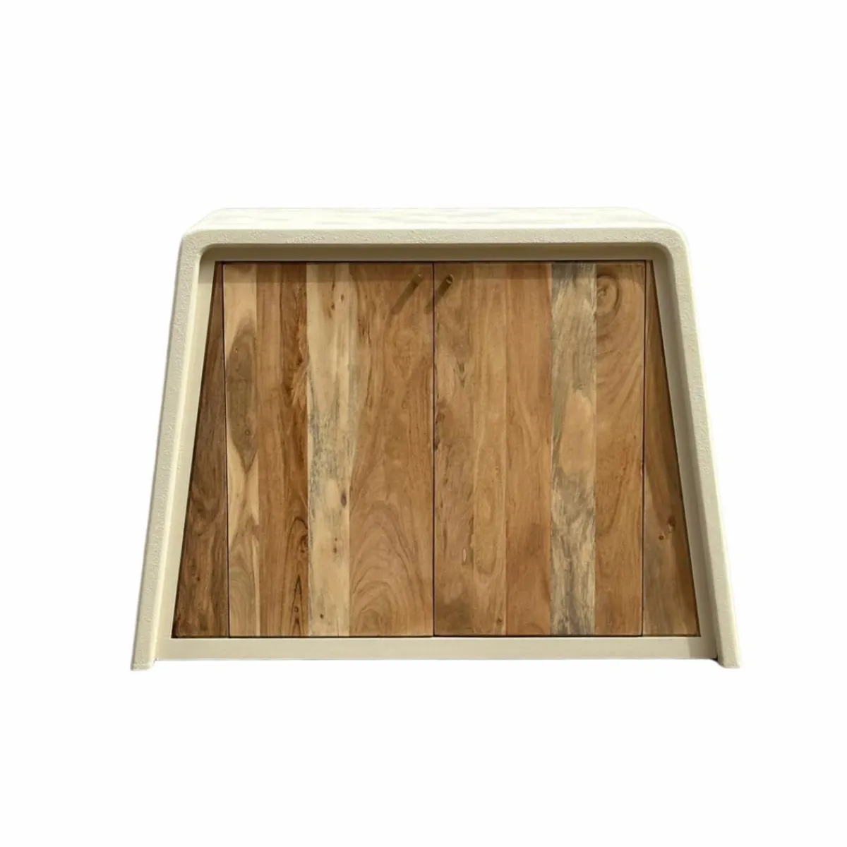 Made in Meubles Buffet 2 portes en bois d'acacia et bois effet béton Dalva