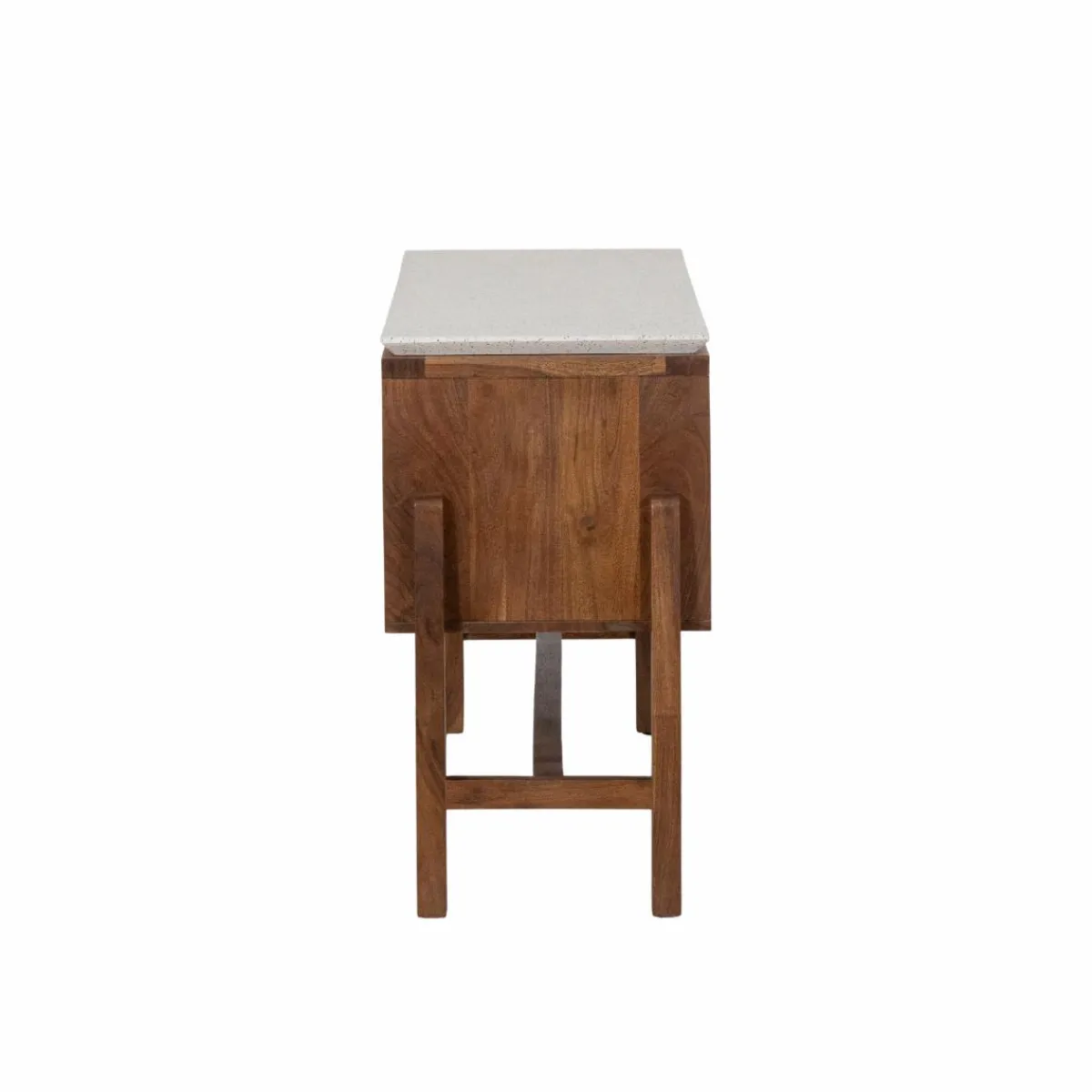 Made in Meubles Buffet 2 portes en bois d'acacia et terrazzo Kaelis