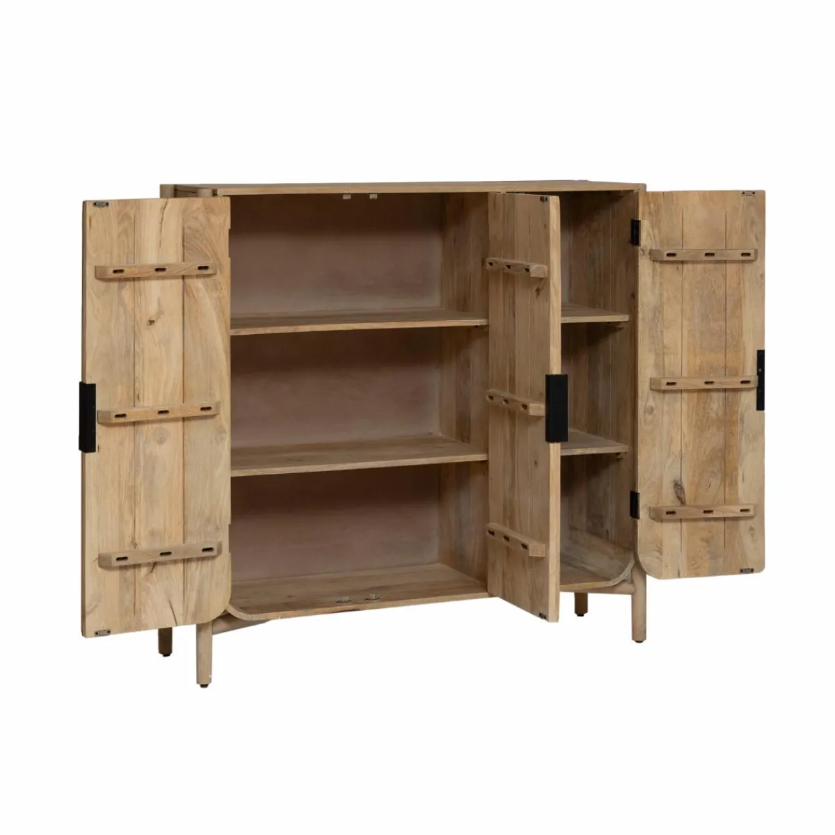 Made in Meubles Buffet 3 portes en bois de manguier Nova
