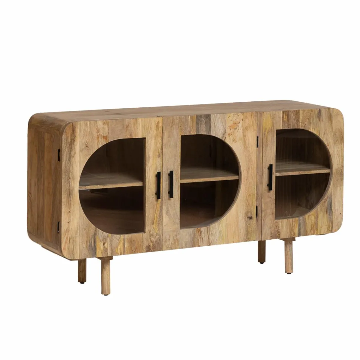 Made in Meubles Buffet 3 portes en bois de manguier Nova