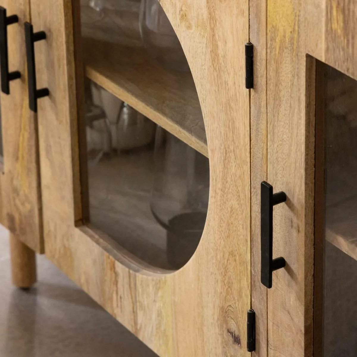 Made in Meubles Buffet 3 portes en bois de manguier Nova