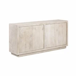 Made in Meubles Buffet 4 portes en bois de manguier blanchi Alison