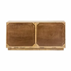Made in Meubles Buffet 4 portes en bois de manguier blanchi Alison
