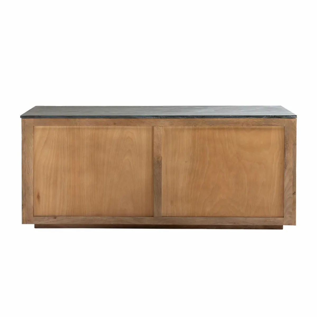 Made in Meubles Buffet 4 portes en bois de manguier et marbre Betty