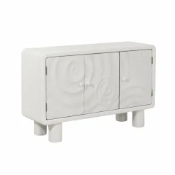 Made in Meubles Buffet 3 portes en bois effet béton blanc Danaé