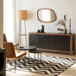 Made in Meubles Buffet arrondi en bois de manguier Romy