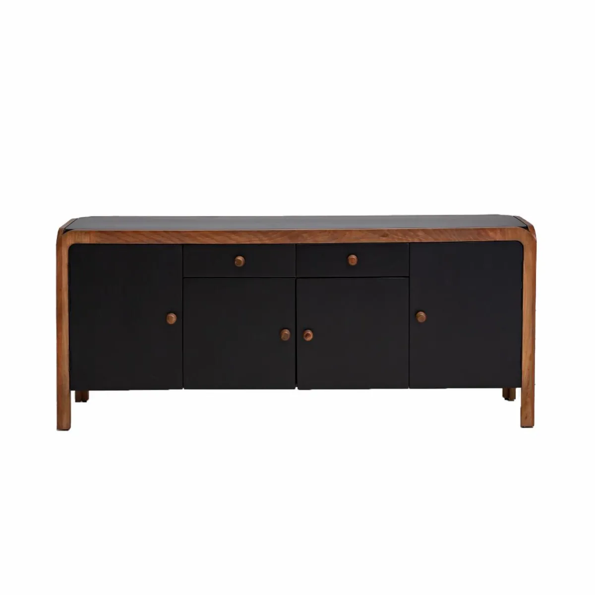 Made in Meubles Buffet arrondi en bois de manguier Romy