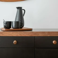 Made in Meubles Buffet arrondi en bois de manguier Romy