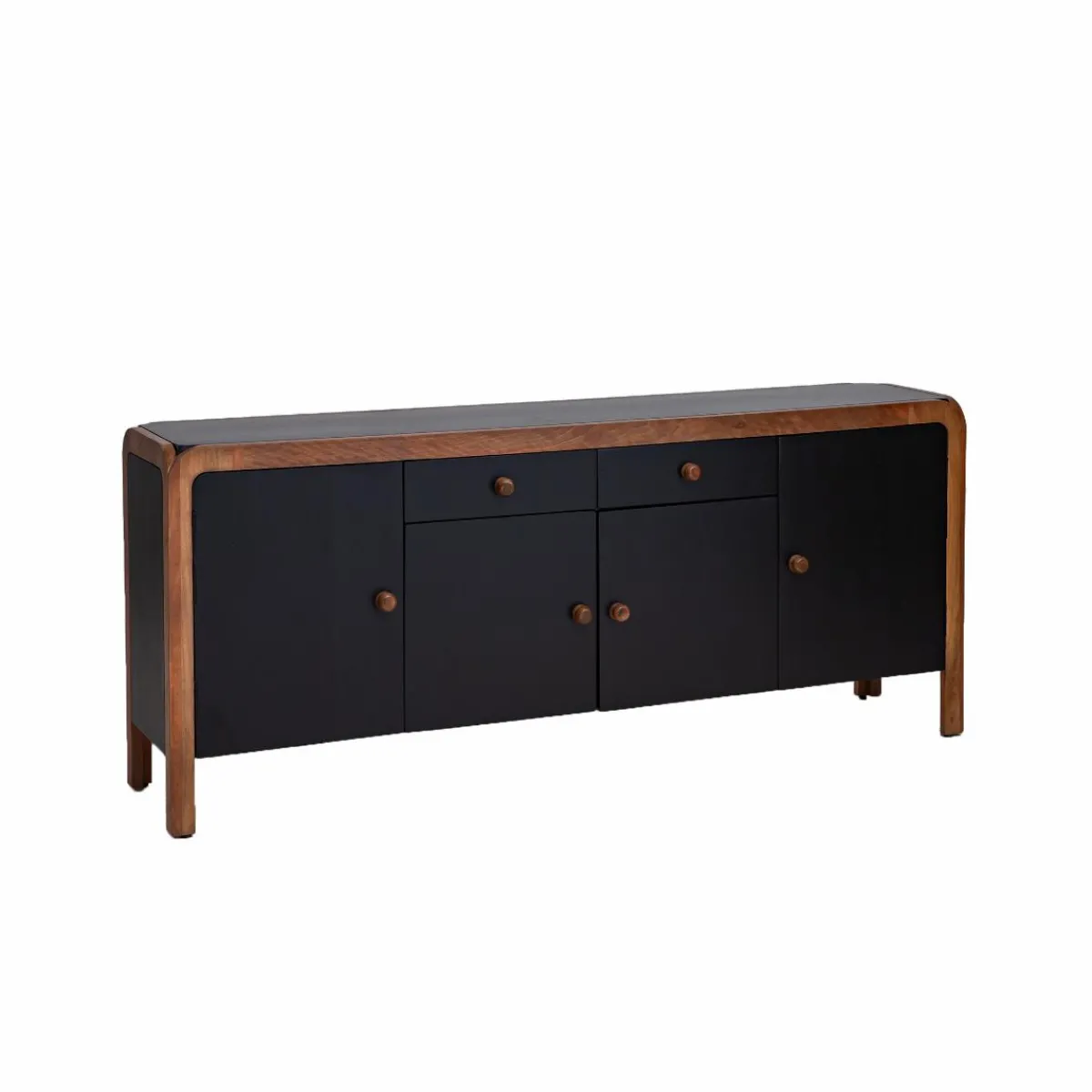 Made in Meubles Buffet arrondi en bois de manguier Romy