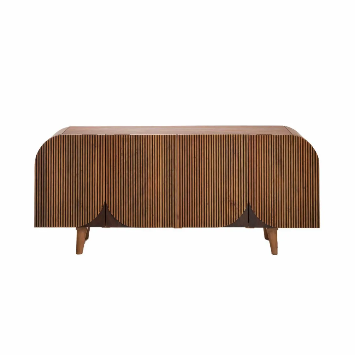 Made in Meubles Buffet arrondi en bois de manguier Lise