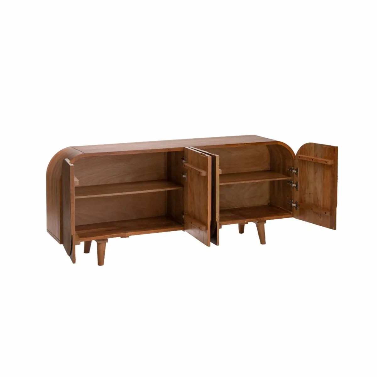 Made in Meubles Buffet arrondi en bois de manguier Lise
