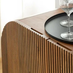 Made in Meubles Buffet arrondi en bois de manguier Lise