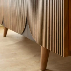 Made in Meubles Buffet arrondi en bois de manguier Lise