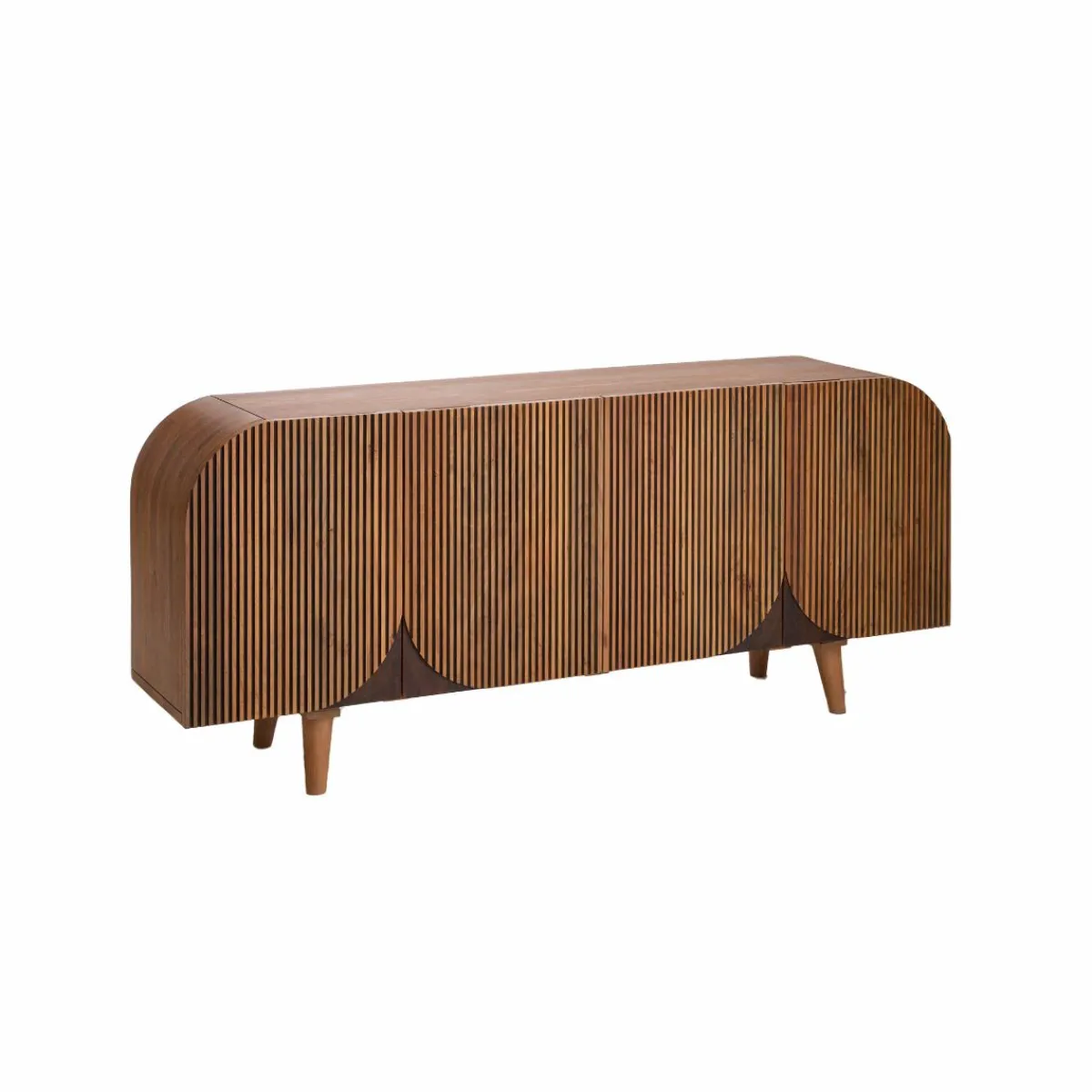 Made in Meubles Buffet arrondi en bois de manguier Lise