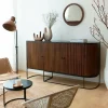 Made in Meubles Buffet arrondi en bois de manguier et métal Ysé