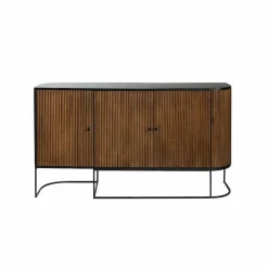 Made in Meubles Buffet arrondi en bois de manguier et métal Ysé
