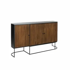 Made in Meubles Buffet arrondi en bois de manguier et métal Ysé