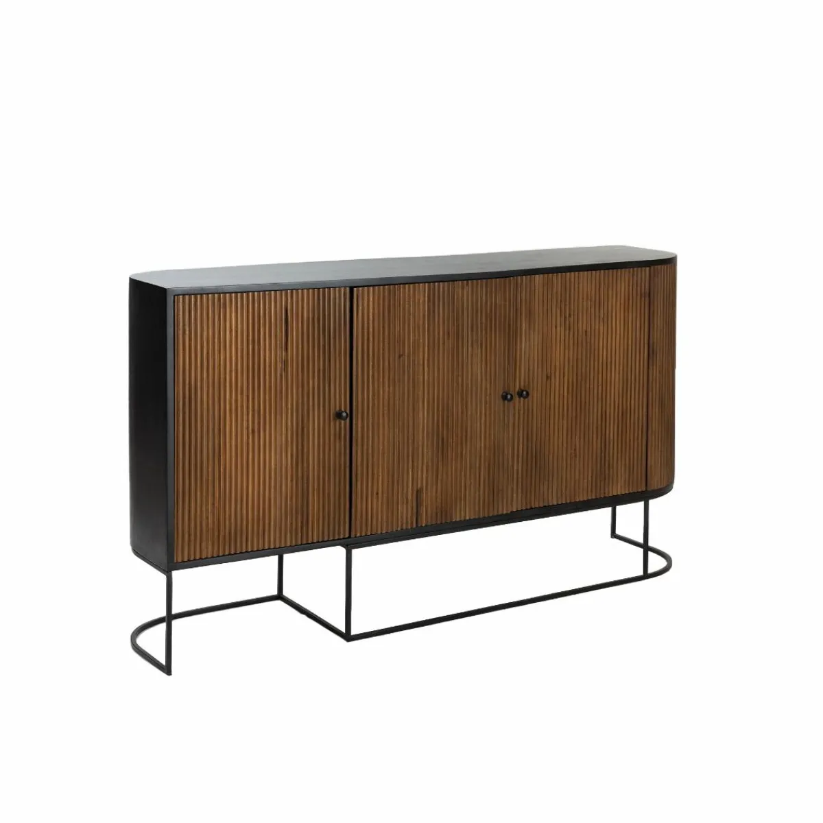 Made in Meubles Buffet arrondi en bois de manguier et métal Ysé