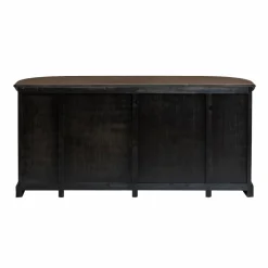 Made in Meubles Buffet arrondi en vieux pin et pierre bleue Garance
