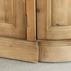 Made in Meubles Buffet arrondi en vieux pin et pierre bleue Garance