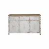 Made in Meubles Buffet blanc en pin massif brossé Bastille