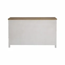 Made in Meubles Buffet blanc en pin massif brossé Bastille