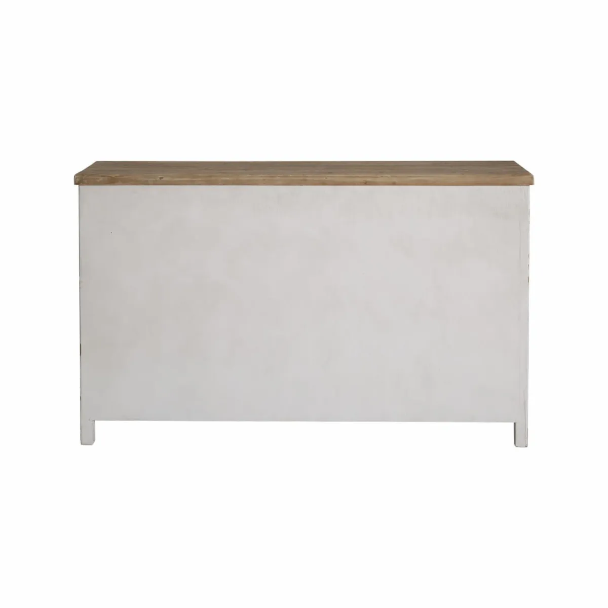 Made in Meubles Buffet blanc en pin massif brossé Bastille