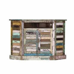Made in Meubles Buffet d'angle en bois coloré Ethnik