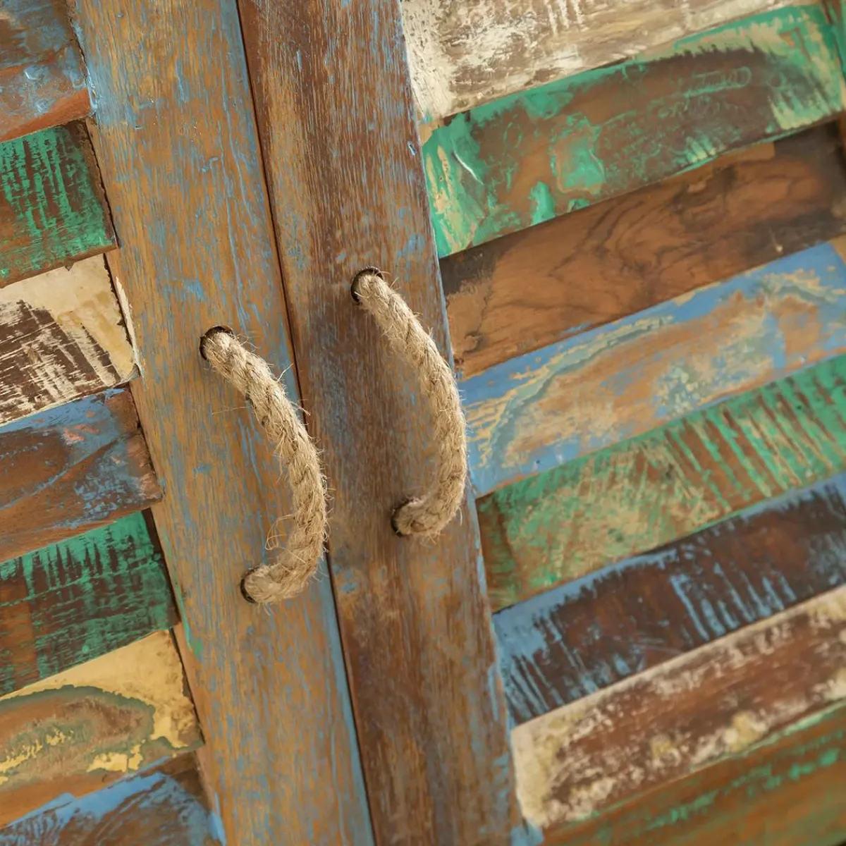Made in Meubles Buffet d'angle en bois coloré Ethnik