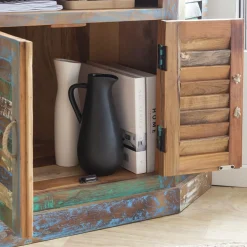 Made in Meubles Buffet d'angle en bois coloré Ethnik
