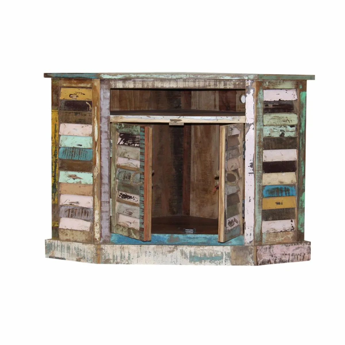 Made in Meubles Buffet d'angle en bois coloré Ethnik