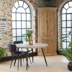 Made in Meubles Buffet d'angle haut en bois recyclé Garance