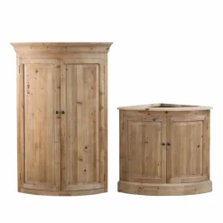 Made in Meubles Buffet d'angle haut en bois recyclé Garance
