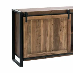 Made in Meubles Buffet en bois d'acacia avec porte coulissante Havana