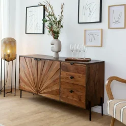 Made in Meubles Buffet en bois d'acacia Elvira