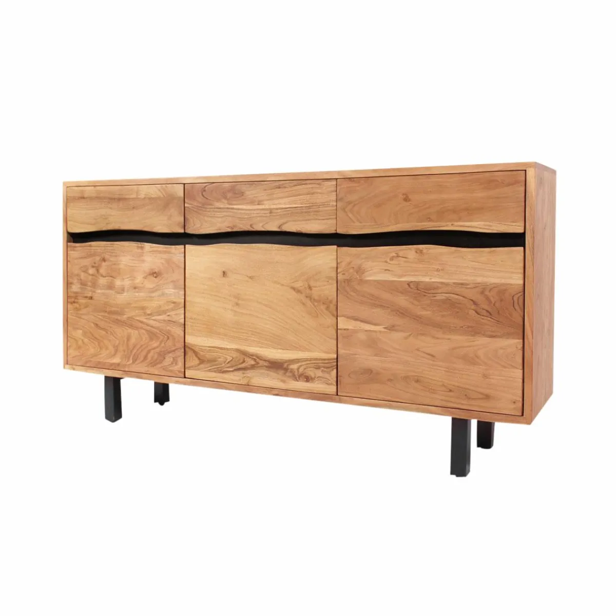 Made in Meubles Buffet en bois d'acacia et métal Mahé