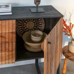 Made in Meubles Buffet en bois d'acacia et métal Pippa