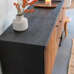 Made in Meubles Buffet en bois d'acacia et métal Pippa