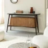 Made in Meubles Buffet en bois d'acacia et marbre Simon