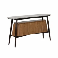 Made in Meubles Buffet en bois d'acacia et marbre Simon