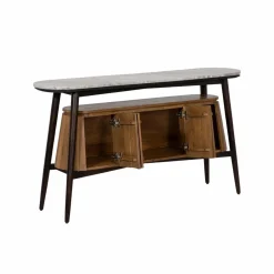 Made in Meubles Buffet en bois d'acacia et marbre Simon