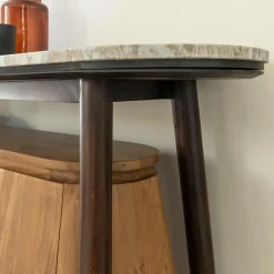 Made in Meubles Buffet en bois d'acacia et marbre Simon