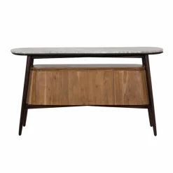 Made in Meubles Buffet en bois d'acacia et marbre Simon