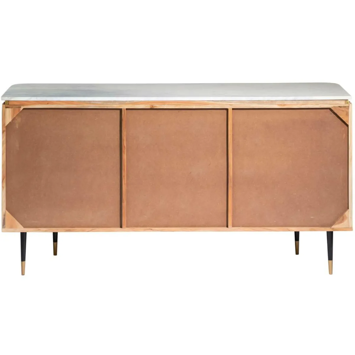 Made in Meubles Buffet en bois d'acacia et marbre blanc Judith